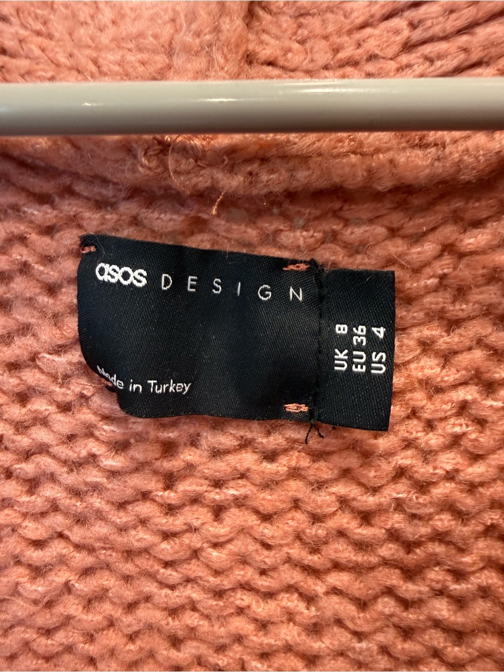 ASOS Open-Front Chunky Knit Cardigan - Rusty Rose - Picture 2 of 3